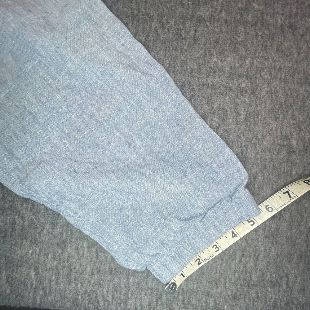 Athleta Cabo Linen Jogger Pants 10 Blue Drawstring Beach Coastal Resort Vacay - Picture 9 of 15